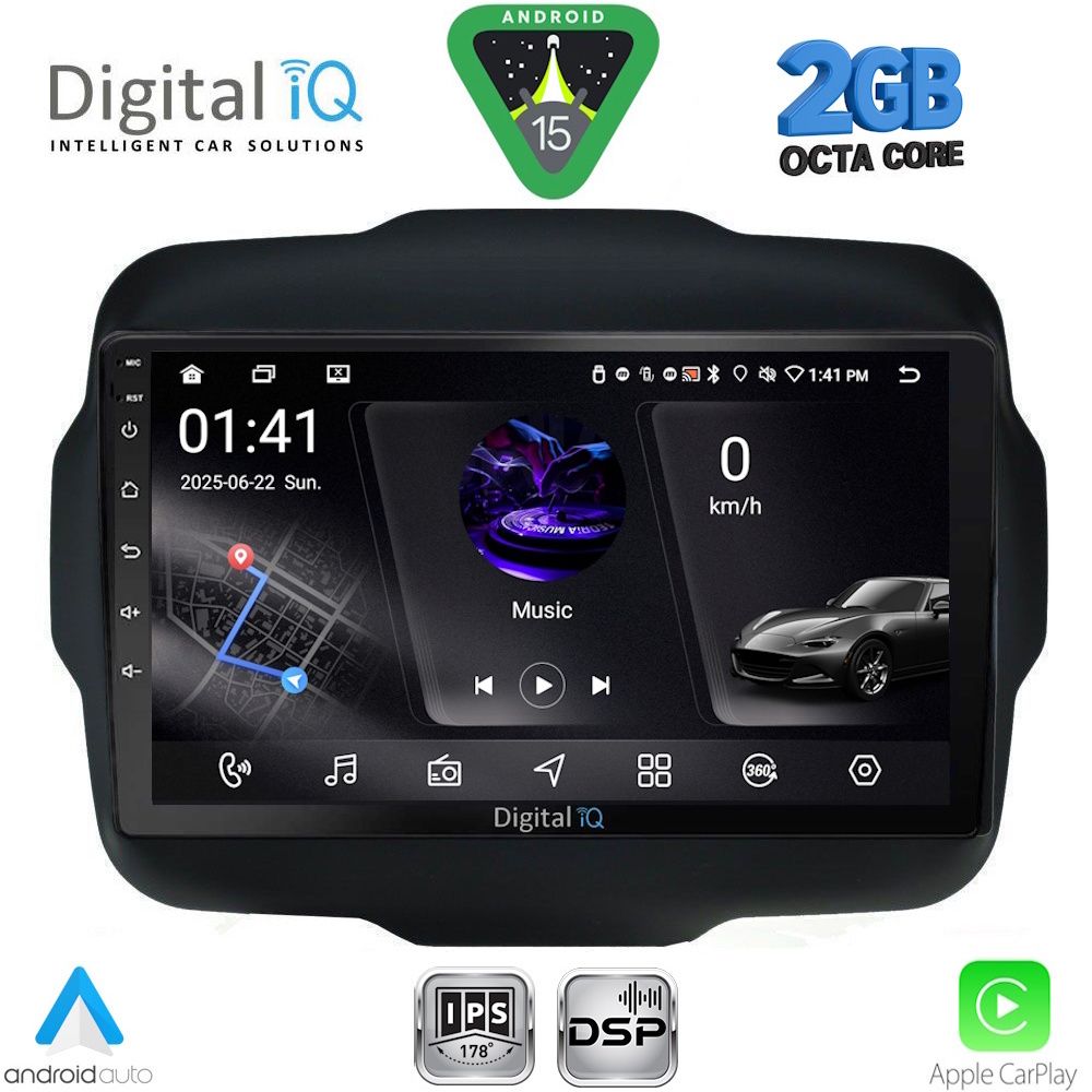 DIGITAL IQ RSF 4290_CPA (9inc) MULTIMEDIA TABLET for JEEP RENEGADE mod. 2014-2025