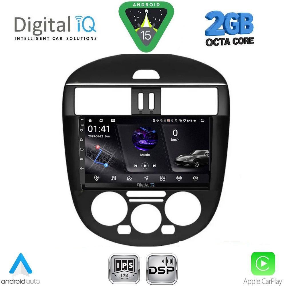 DIGITAL IQ RSF 4465AC_CPA (9inc) MULTIMEDIA TABLET for NISSAN TIIDA mod. 2013-2023 with A/C
