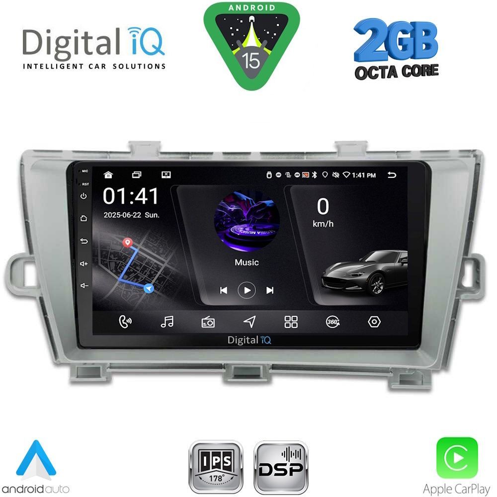 DIGITAL IQ RSF 4726SL_CPA (9inc) MULTIMEDIA TABLET for TOYOTA PRIUS mod. 2009-2015 (SILVER)