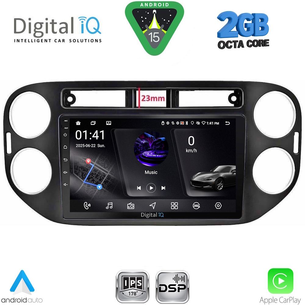 DIGITAL IQ RSF 4760BL_CPA (9inc) MULTIMEDIA TABLET for VW TIGUAN mod. 2011-2016 (BLACK)