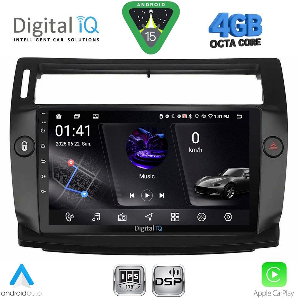 DIGITAL IQ RSG 6084BL_CPA (9inc) MULTIMEDIA TABLET for CITROEN C4  mod. 2004-2011 (BLACK)