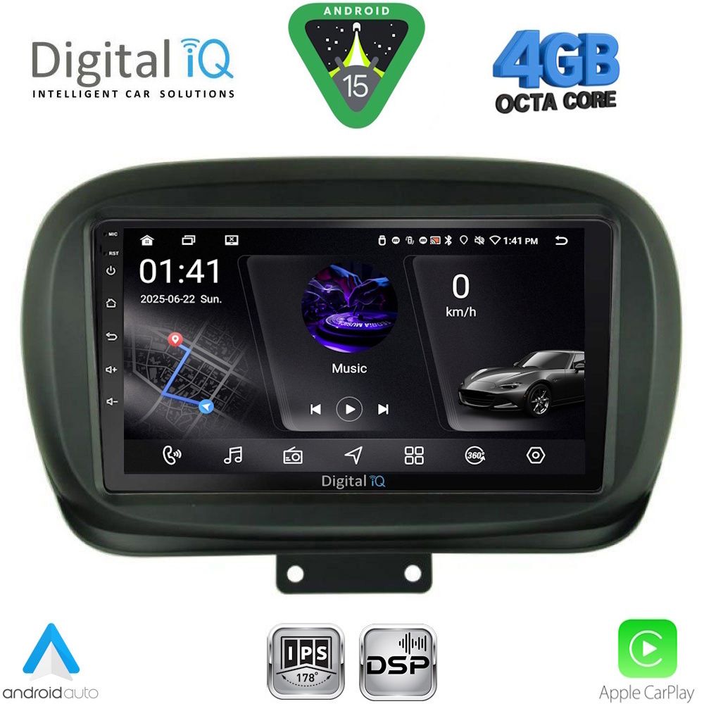 DIGITAL IQ RSG 6134_CPA (9inc) MULTIMEDIA TABLET for FIAT 500Χ mod. 2014-2024