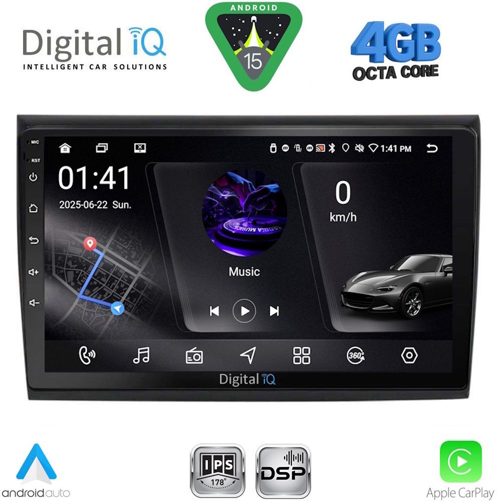 DIGITAL IQ RSG 6136_CPA (9inc) MULTIMEDIA TABLET for FIAT BRAVO mod. 2007-2019