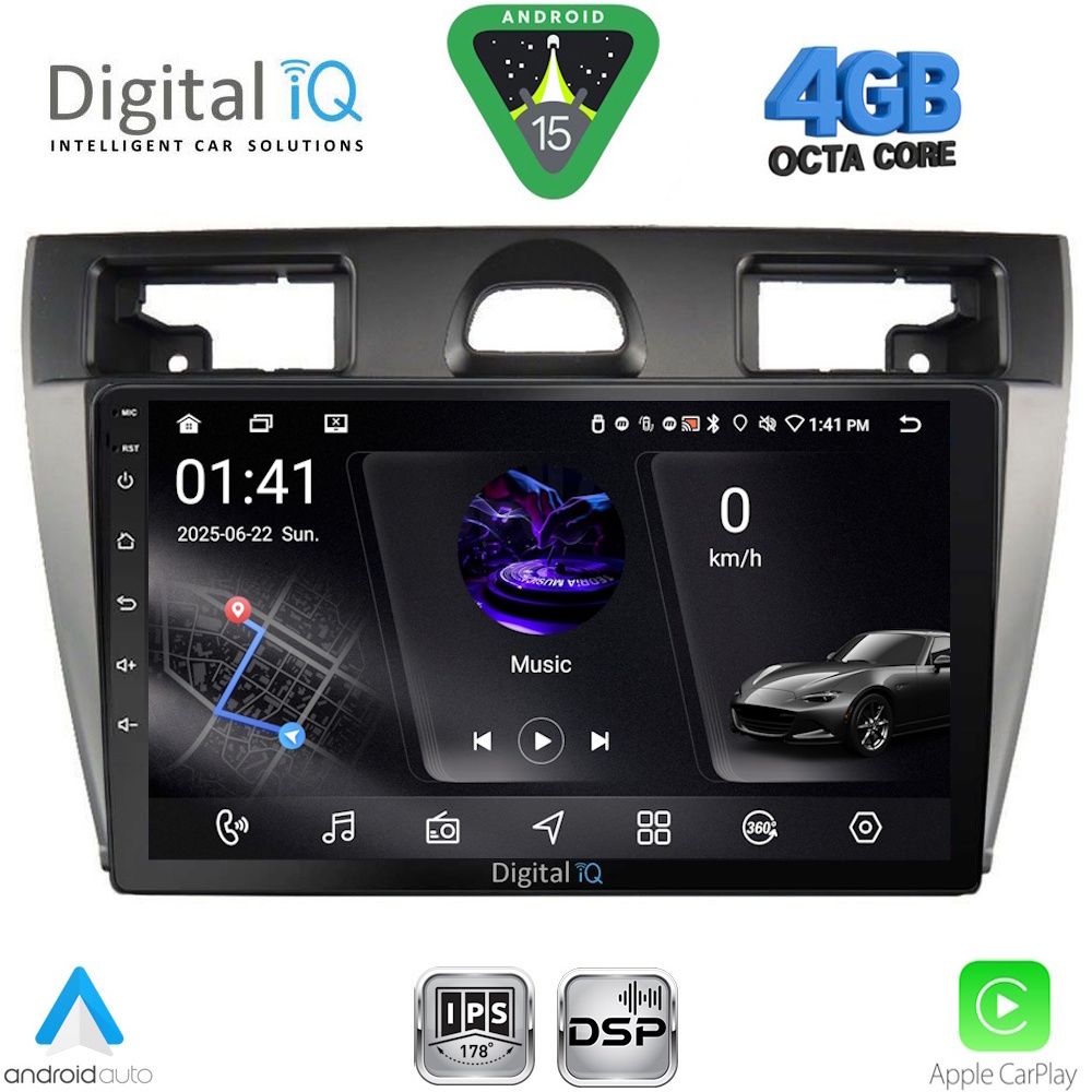 DIGITAL IQ RSG 6153SL_CPA (9inc) MULTIMEDIA TABLET for FORD FIESTA mod. 2005-2008 (SILVER)