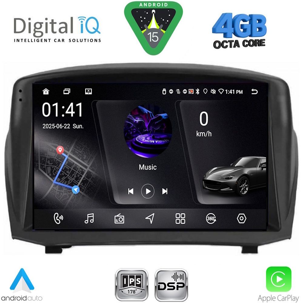 DIGITAL IQ RSG 6154B_CPA (9inc) MULTIMEDIA TABLET for FORD FIESTA mod. 2008-2017
