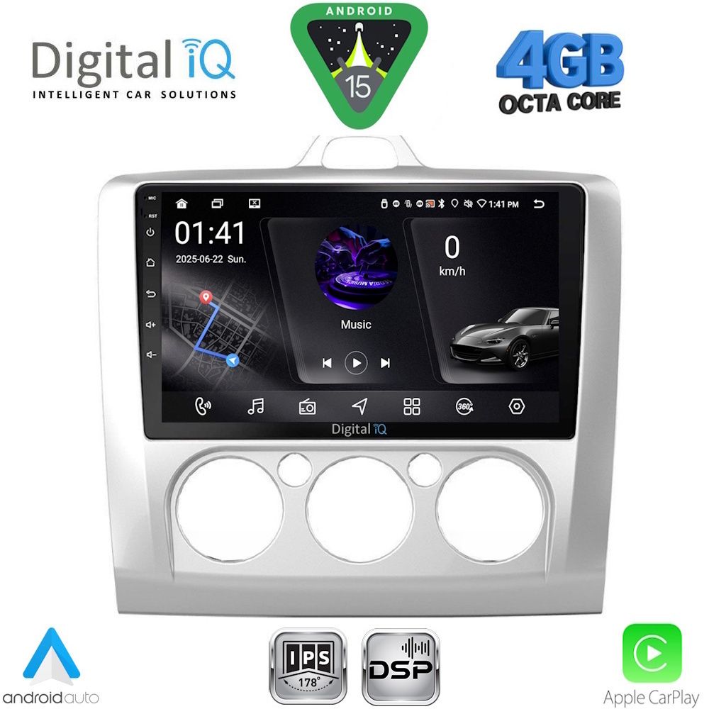 DIGITAL IQ RSG 6156SL_CPA A/C (9inc) MULTIMEDIA TABLET for FORD FOCUS mod. 2005-2012 (SILVER)
