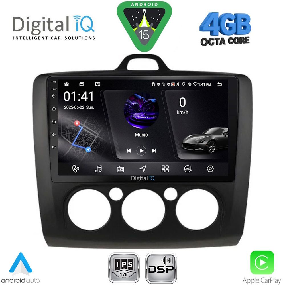 DIGITAL IQ RSG 6156BL_CPA A/C (9inc) MULTIMEDIA TABLET for FORD FOCUS mod. 2005-2012 (BLACK)