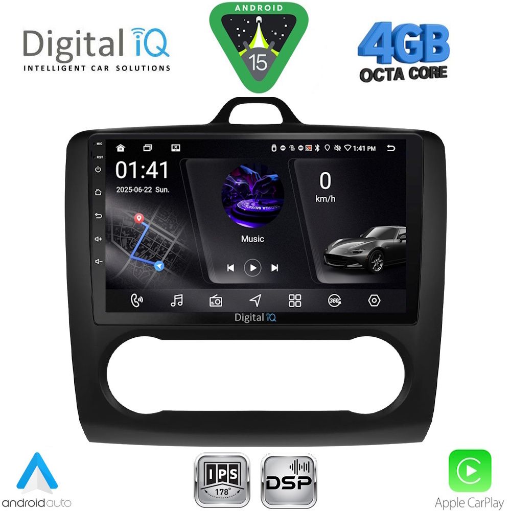 DIGITAL IQ RSG 6156BL_CPA CLIMA (9inc) MULTIMEDIA TABLET for FORD FOCUS mod. 2005-2012 (BLACK)