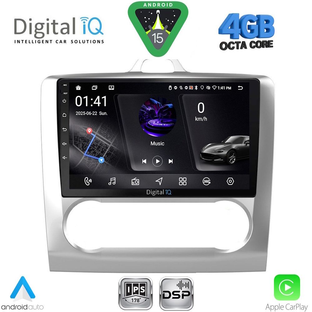 DIGITAL IQ RSG 6156SL_CPA CLIMA (9inc) MULTIMEDIA TABLET for FORD FOCUS mod. 2005-2012 (SILVER)