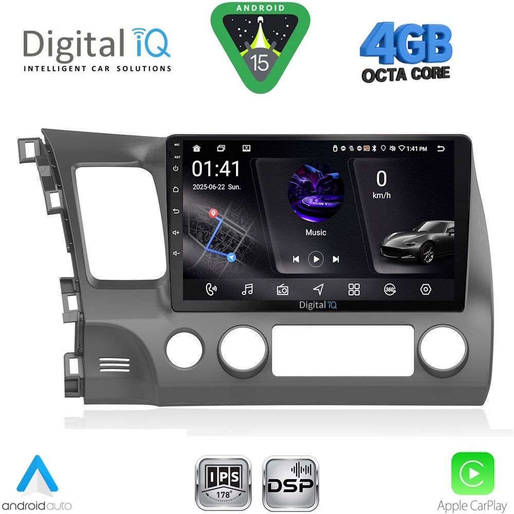 DIGITAL IQ RSG 6188_CPA (10inc) MULTIMEDIA TABLET for HONDA CIVIC 4D mod. 2006-2012