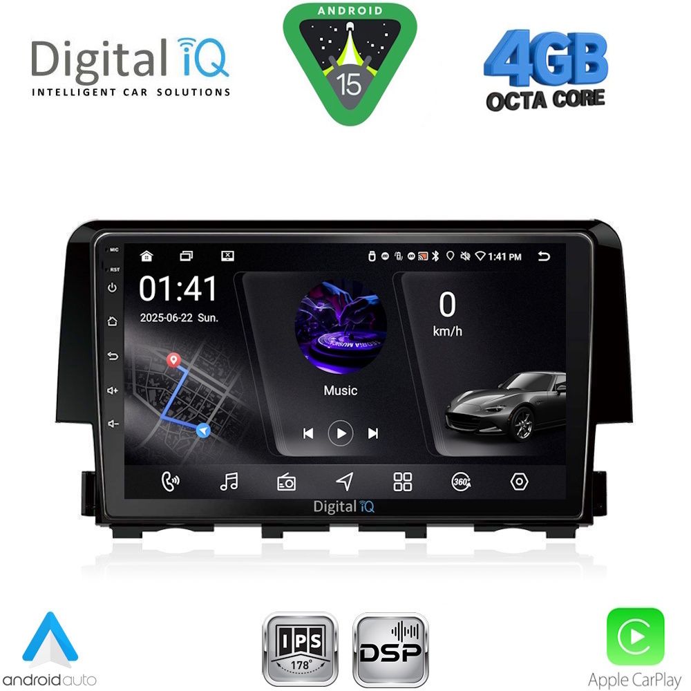 DIGITAL IQ RSG 6191_CPA (9inc) MULTIMEDIA TABLET for HONDA CIVIC mod. 2016-2021