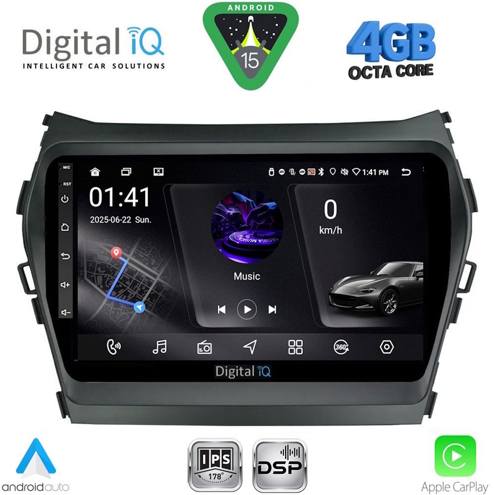 DIGITAL IQ RSG 6238_CPA (9inc) MULTIMEDIA TABLET for HYUNDAI IX45 - SANTA FE mod. 2013-2017