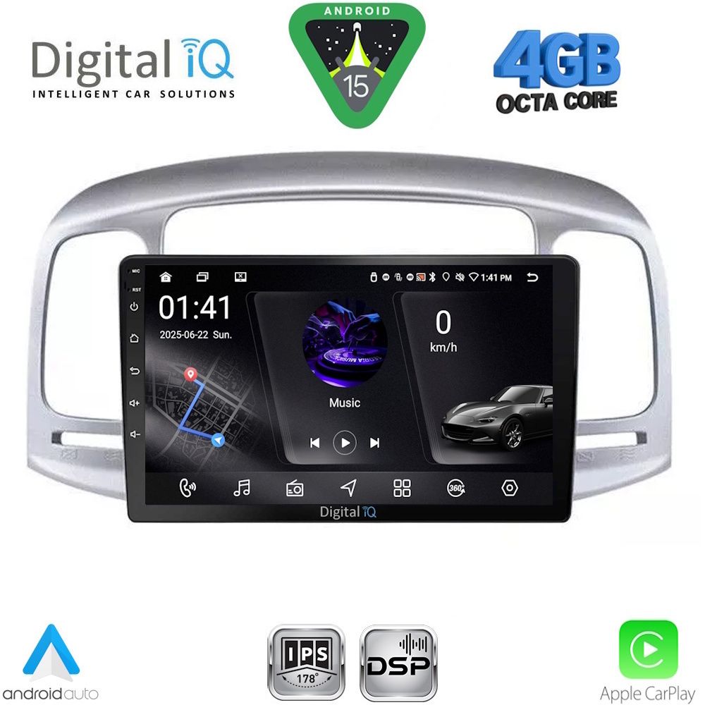 DIGITAL IQ RSG 6249SL_CPA (9inc) MULTIMEDIA TABLET for HYUNDAI ACCENT mod. 2005-2012 (SILVER)