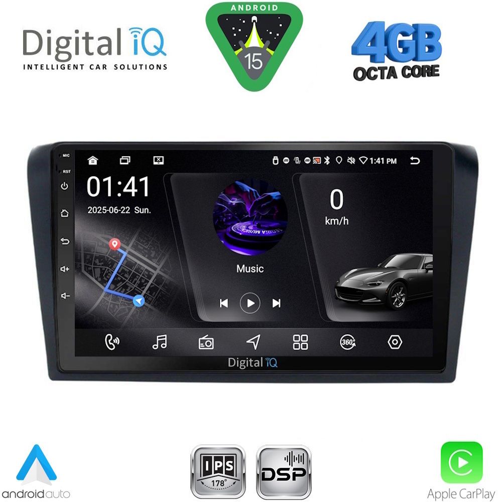 DIGITAL IQ RSG 6365_CPA (9inc) MULTIMEDIA TABLET for MAZDA 3 mod. 2003-2008
