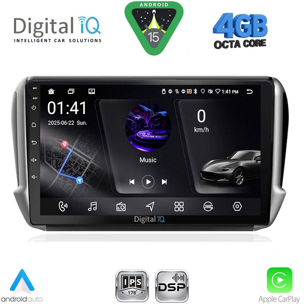 DIGITAL IQ RSG 6508_CPA (10inc) MULTIMEDIA TABLET for PEUGEOT 208-2008 mod. 2012-2021