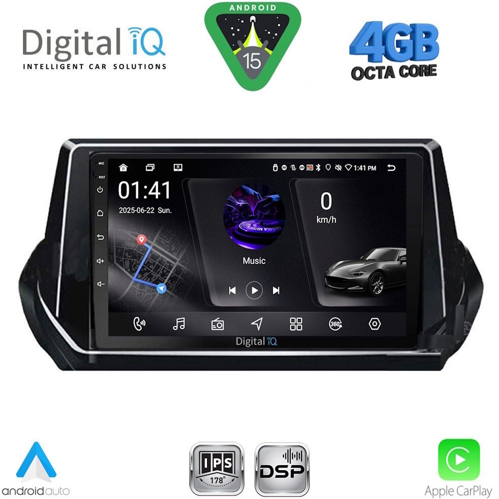 DIGITAL IQ RSG 6509_CPA (9inc) MULTIMEDIA TABLET for PEUGEOT 208 – 2008 mod. 2021-2026