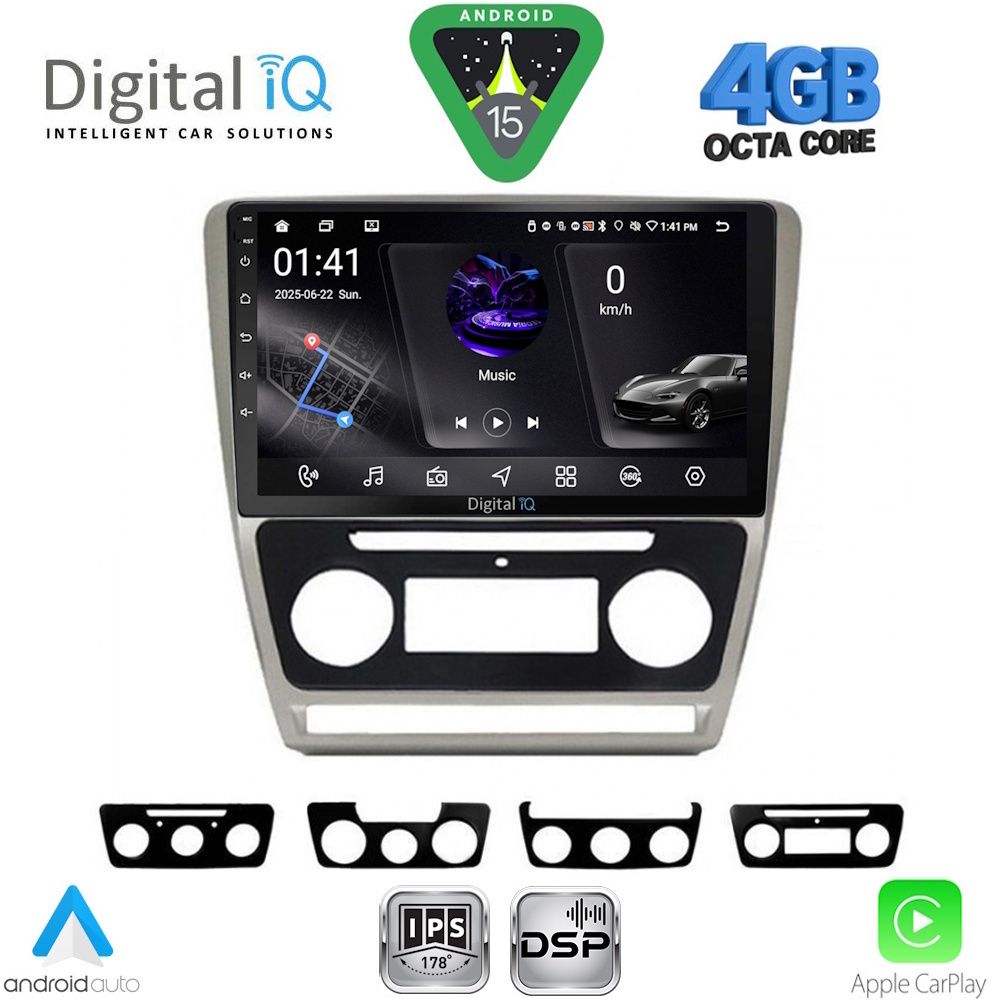 DIGITAL IQ RSG 6595SL_CPA (10inc) MULTIMEDIA TABLET for SKODA OCTAVIA 5 mod. 2005-2012 (SILVER)