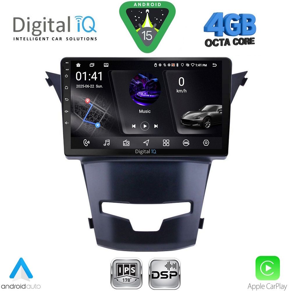 DIGITAL IQ RSG 6653_CPA (9inc) MULTIMEDIA TABLET for SSANGYONG KORANDO mod. 2014-2019