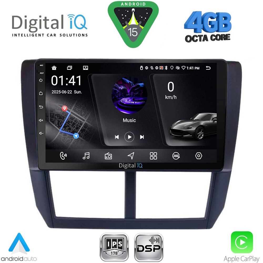 DIGITAL IQ RSG 6662_CPA (9inc) MULTIMEDIA TABLET for SUBARU FORESTER - IMPREZA - XV mod. 2008-2013