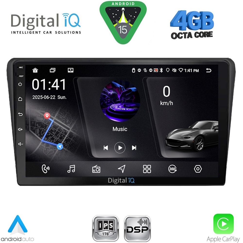 DIGITAL IQ RSG 6704BL_CPA (9inc) MULTIMEDIA TABLET for TOYOTA AVENSIS (T25) mod. 2003-2009 (BLACK)