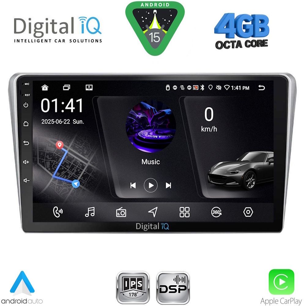 DIGITAL IQ RSG 6704SL_CPA (9inc) MULTIMEDIA TABLET for TOYOTA AVENSIS (T25) mod. 2003-2009 (SILVER)