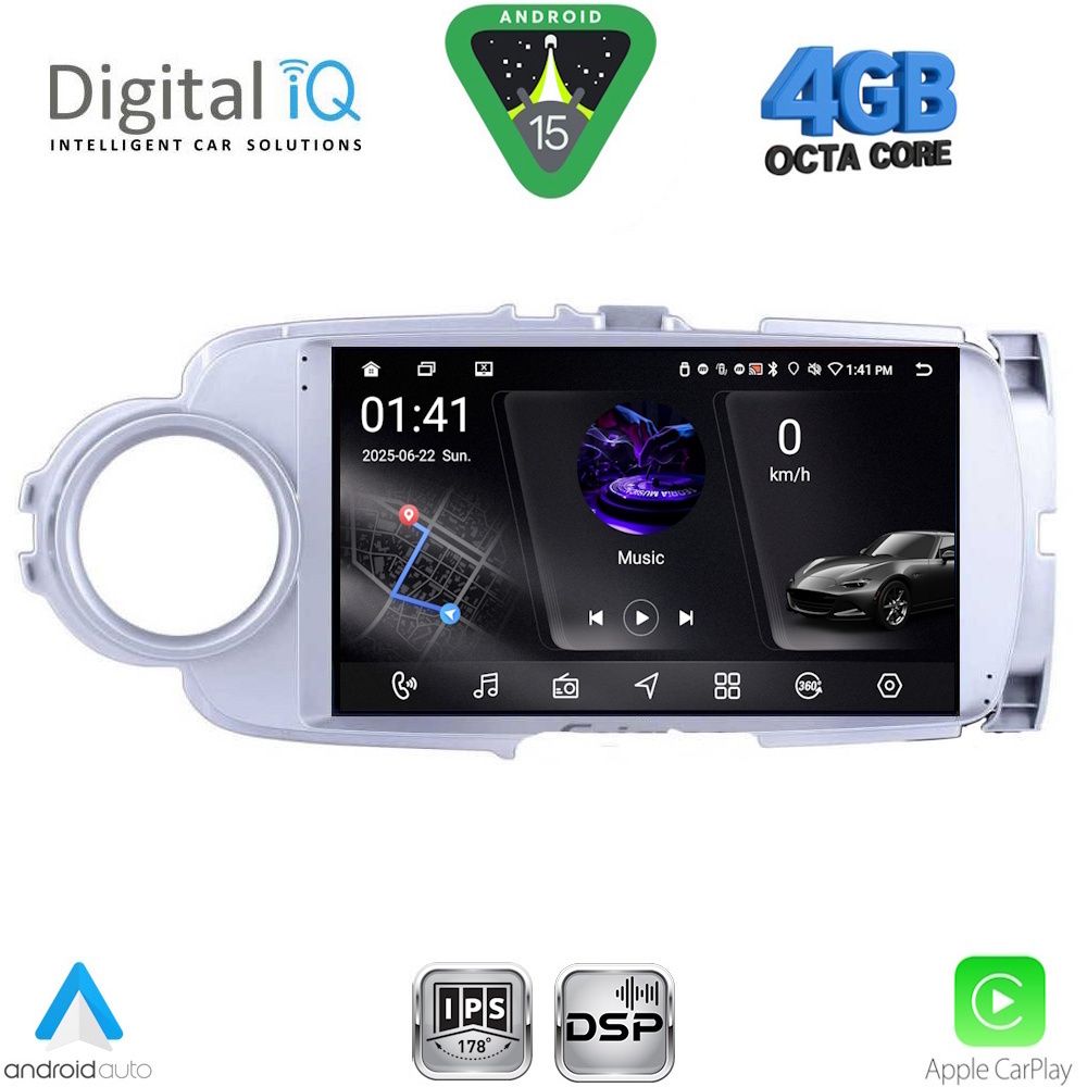 DIGITAL IQ RSG 6737SL_CPA (9inc) MULTIMEDIA TABLET for TOYOTA YARIS mod. 2011-2015 (SILVER)