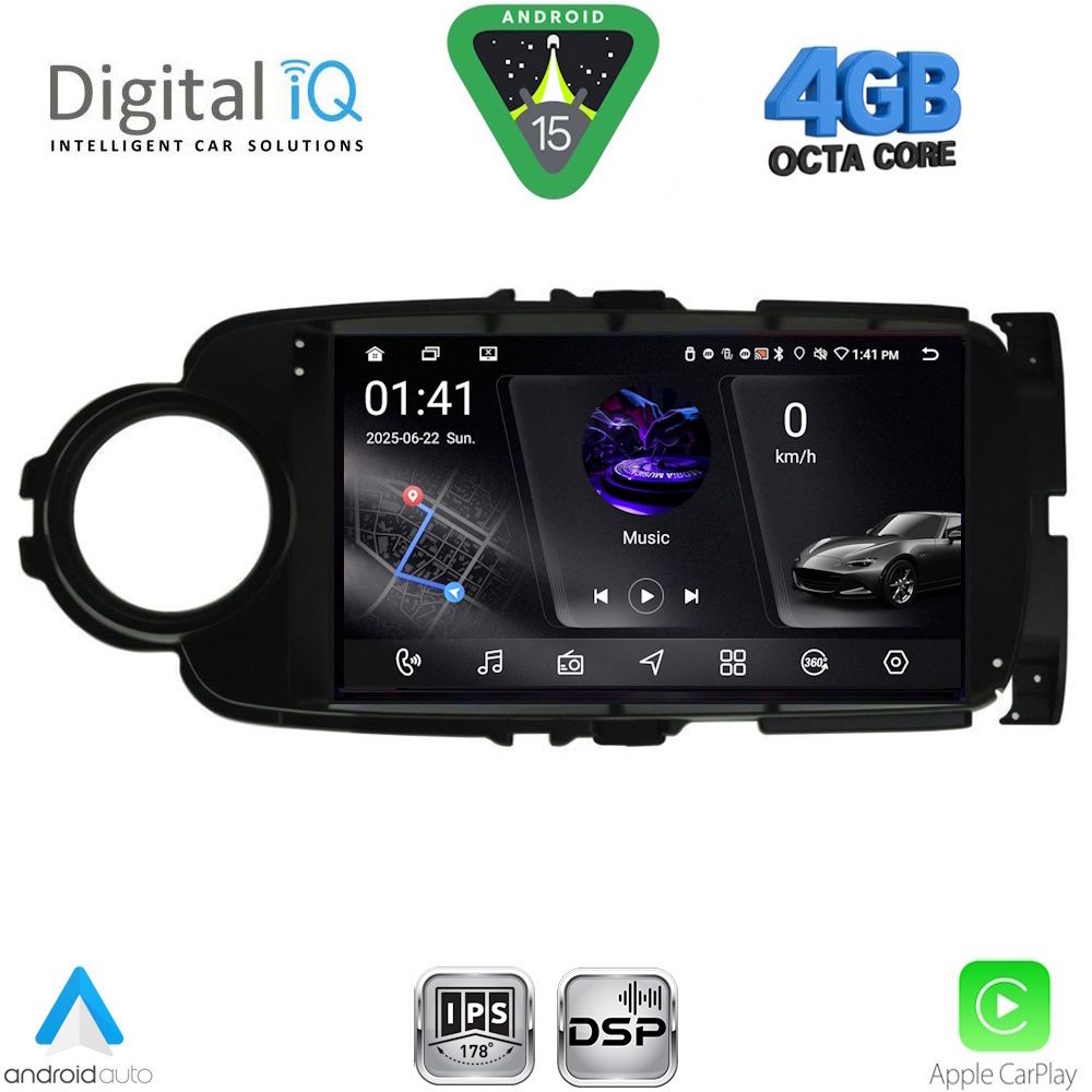 DIGITAL IQ RSG 6737BL_CPA (9inc) MULTIMEDIA TABLET for TOYOTA YARIS mod. 2011-2015 (BLACK)