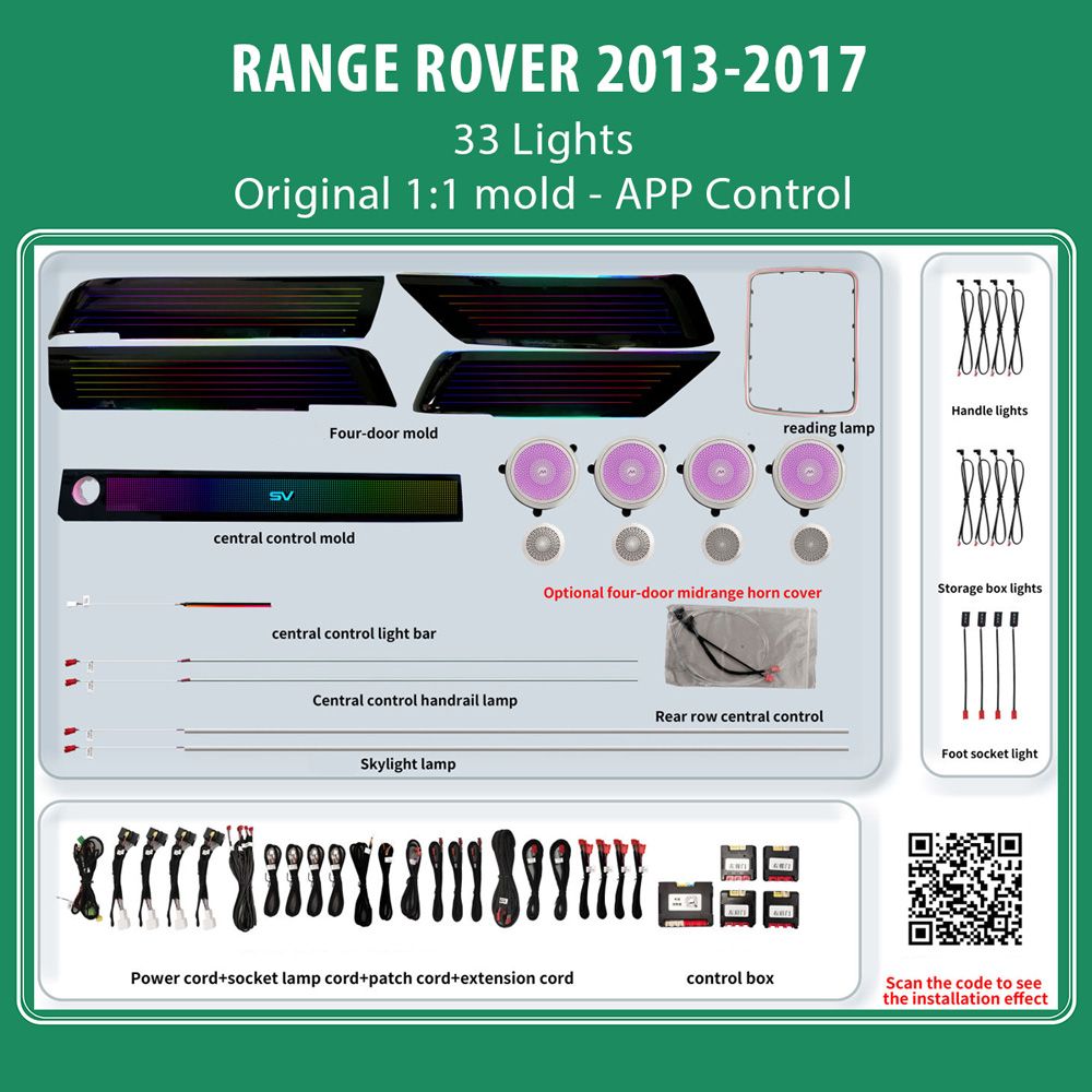 DIQ AMBIENT LR RANGE ROVER (L405) FULL mod. 2013-2017 (Digital iQ Ambient Light for LAND ROVER RANGE ROVER L405 mod. 2013-2017 with 33 Lights)