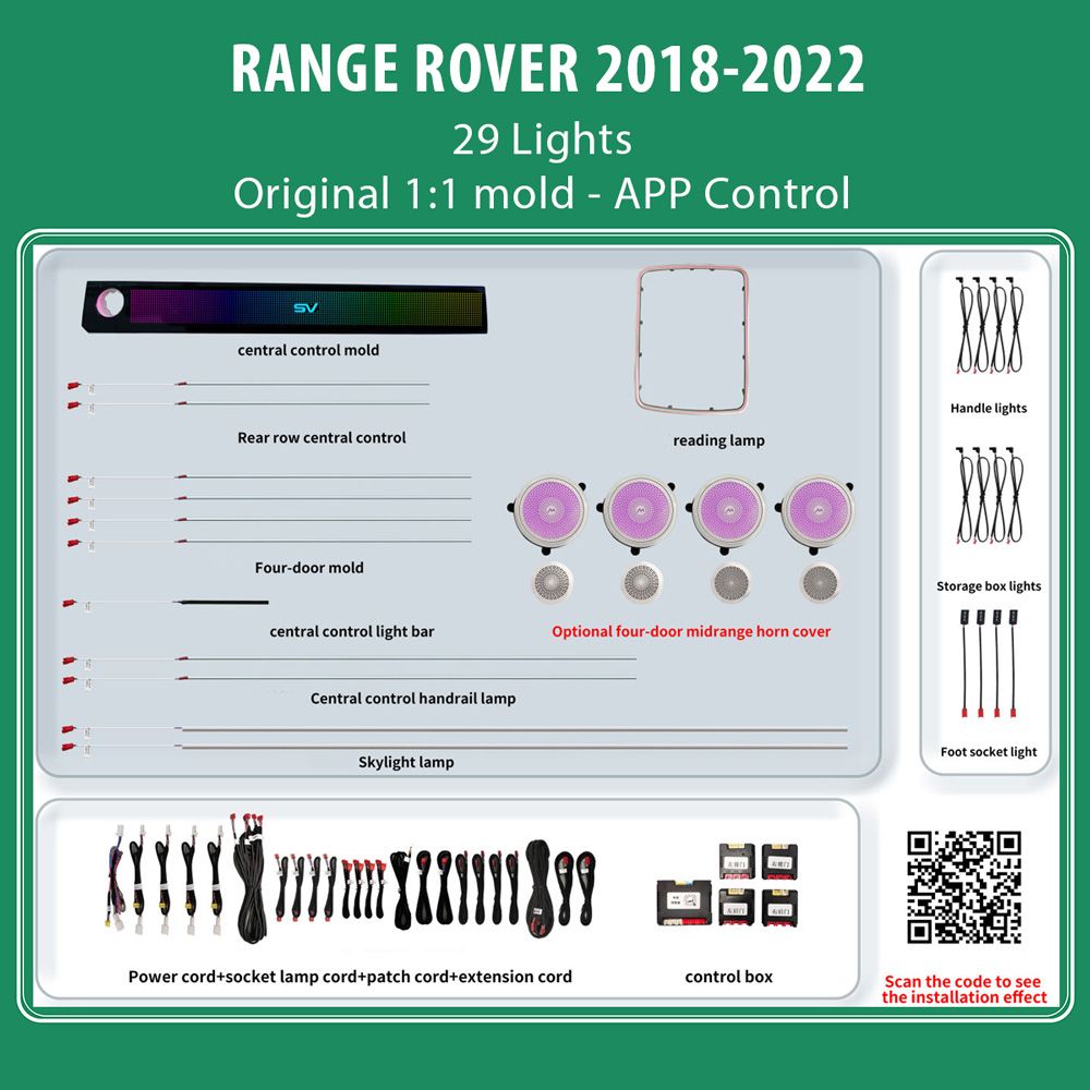 DIQ AMBIENT LR RANGE ROVER FULL (L405) FL mod. 2018-2022 (Digital iQ Ambient Light for LAND ROVER RANGE ROVER L405 mod. 2018-2022 with 29 Lights)