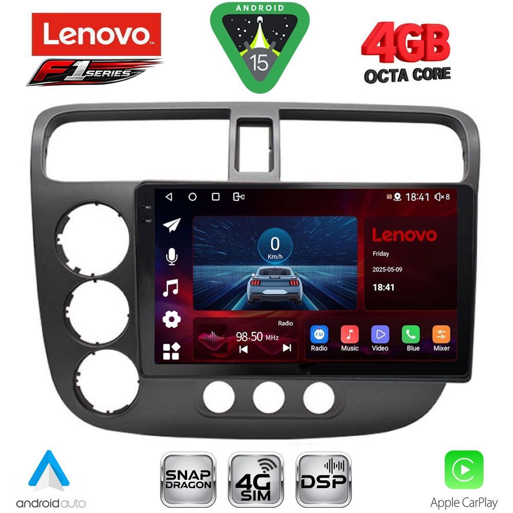 LENOVO SSQ 9187_CPA (9inc) MULTIMEDIA TABLET for HONDA CIVIC 4D mod. 2001-2006