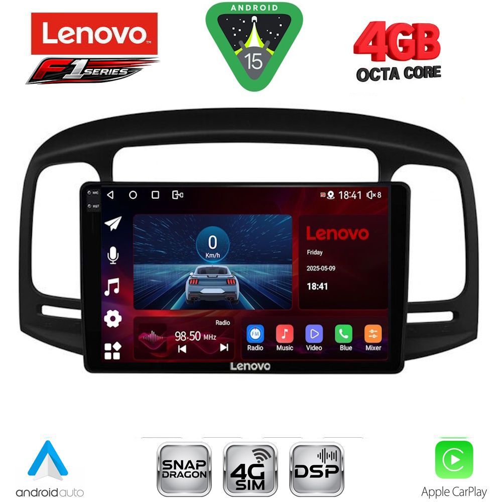 LENOVO SSQ 9249BL_CPA (9inc) MULTIMEDIA TABLET for HYUNDAI ACCENT mod. 2005-2012 (BLACK)