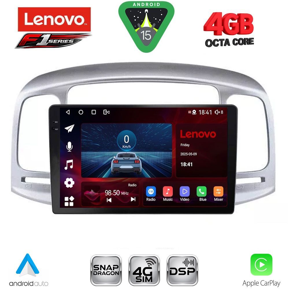 LENOVO SSQ 9249SL_CPA (9inc) MULTIMEDIA TABLET for HYUNDAI ACCENT mod. 2005-2012 (SILVER)
