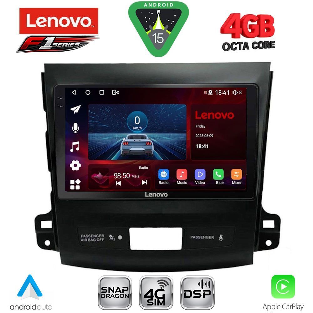 LENOVO SSQ 9442_CPA (9inc) MULTIMEDIA TABLET for CITROEN C-CROSSER | MITSUBISHI OUTLANDER | PEUGEOT 4007 mod. 2006-2012