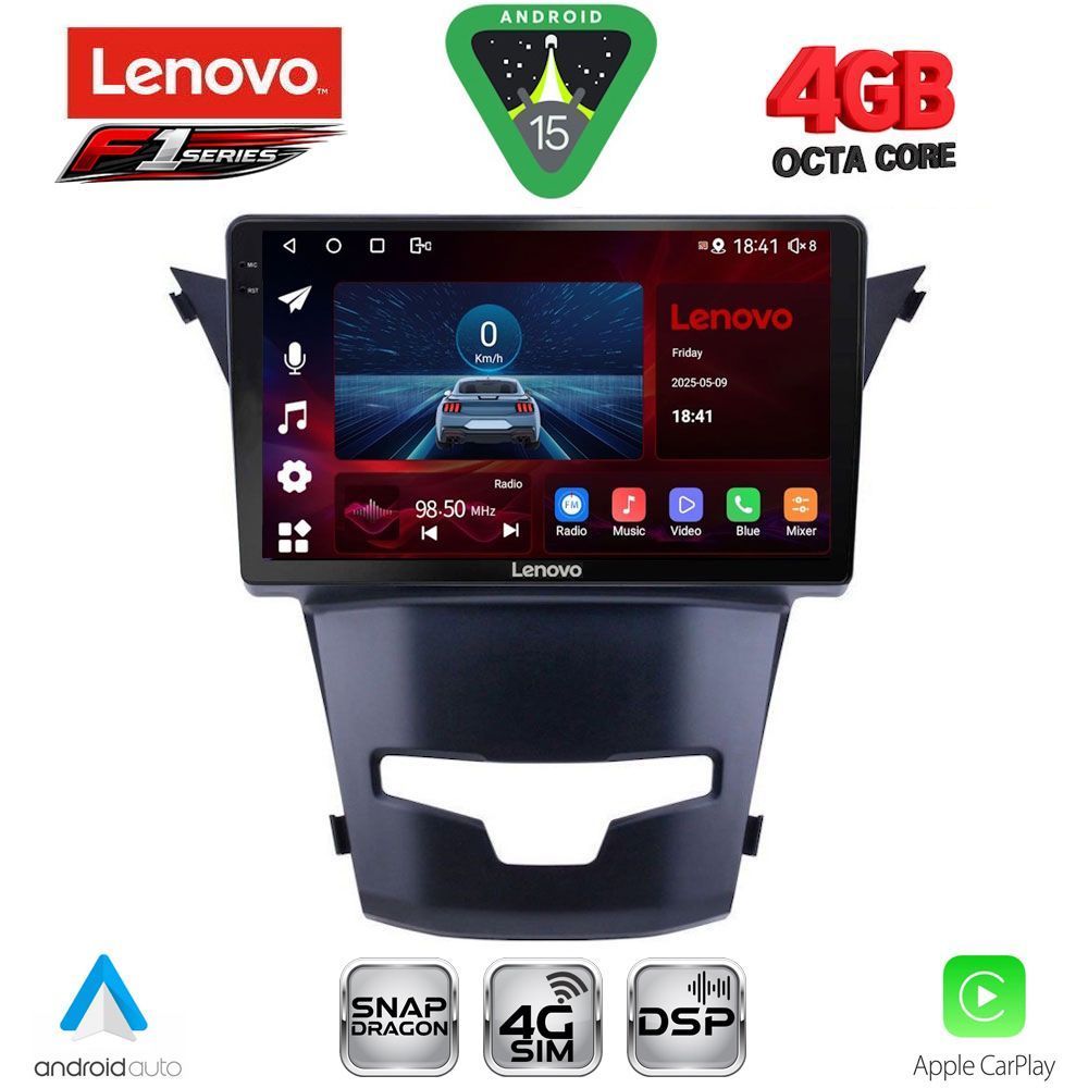 LENOVO SSQ 9653_CPA (9inc) MULTIMEDIA TABLET for SSANGYONG KORANDO mod. 2014-2019