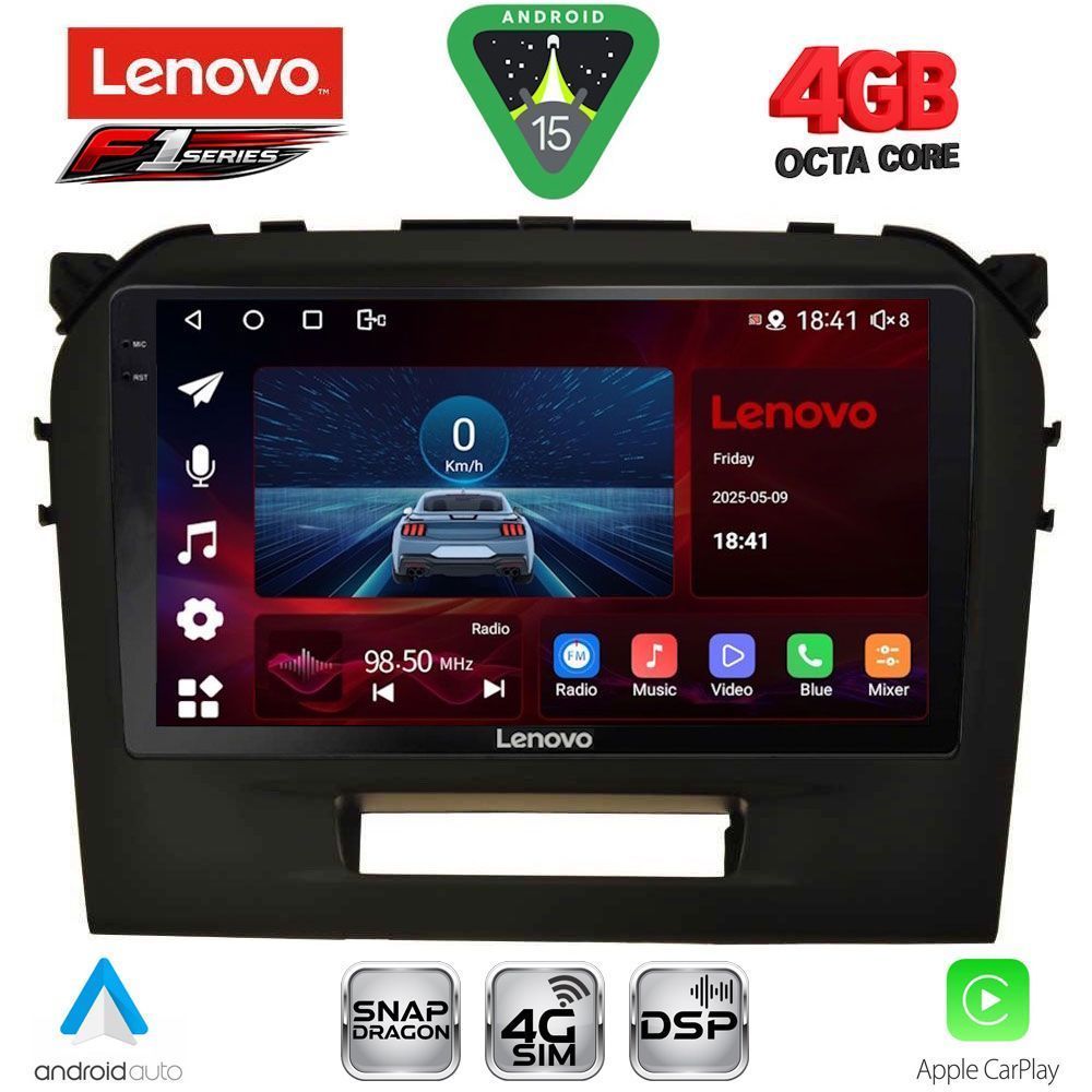LENOVO SSQ 9697BL_CPA (9inc) MULTIMEDIA TABLET for SUZUKI VITARA mod. 2016-2022 (BLACK)