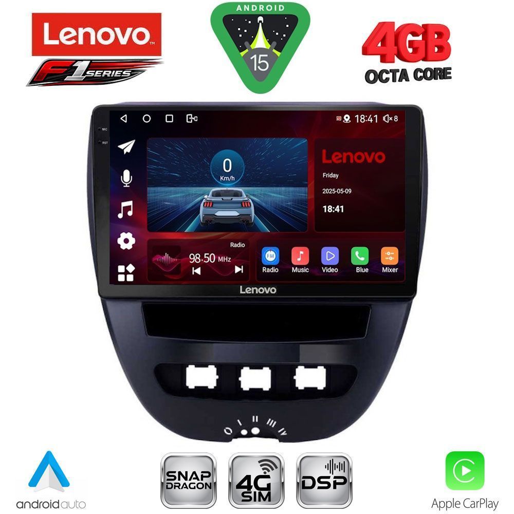 LENOVO SSQ 9707_CPA (10inc) MULTIMEDIA TABLET for CITROEN C1-PEUGEOT 107-TOYOTA AYGO mod. 2005-2014