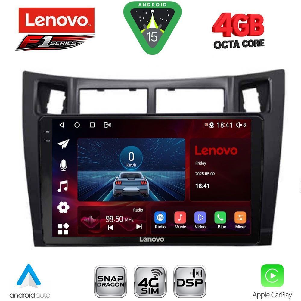 LENOVO SSQ 9736BL_CPA (9inc) MULTIMEDIA TABLET for TOYOTA YARIS mod. 2006-2011 (BLACK)