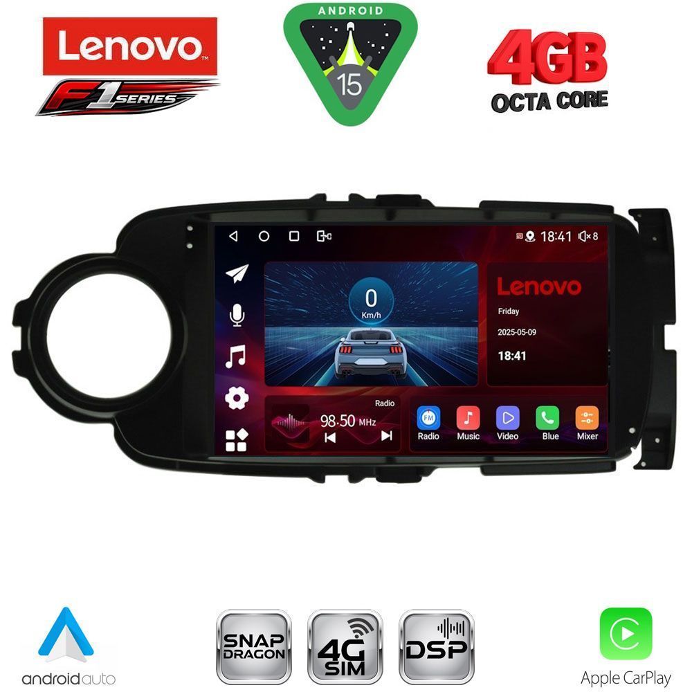 LENOVO SSQ 9737BL_CPA (9inc) MULTIMEDIA TABLET for TOYOTA YARIS mod. 2011-2015 (BLACK)