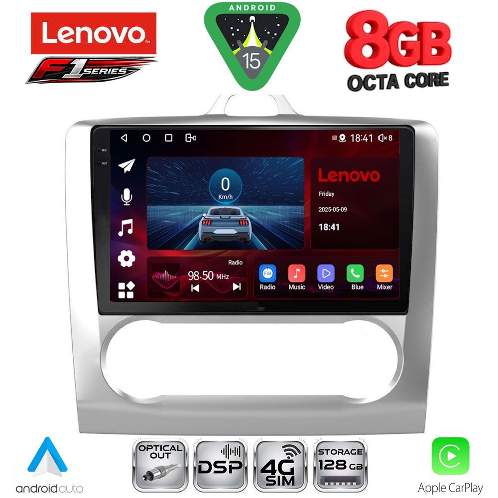 LENOVO SSR 10156SL_CPA CLIMA (9inc) MULTIMEDIA TABLET for FORD FOCUS mod. 2005-2012 (SILVER)
