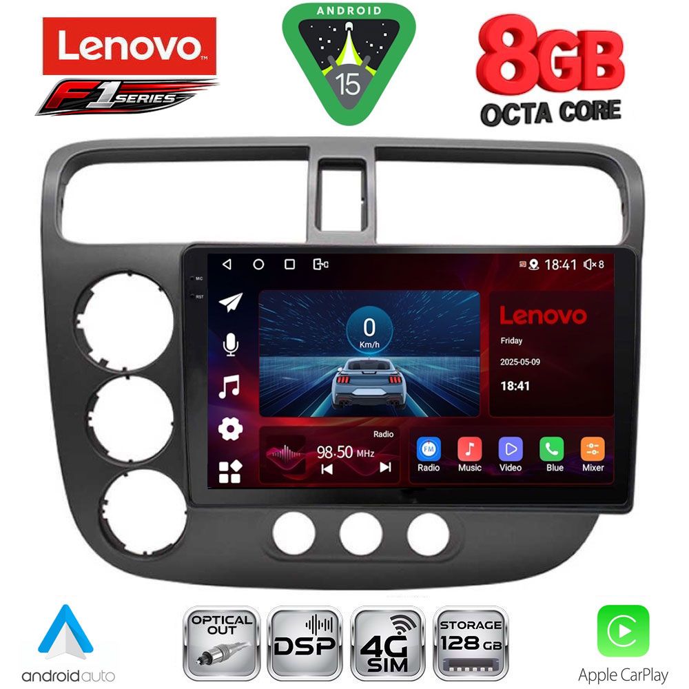 LENOVO SSR 10187_CPA (9inc) MULTIMEDIA TABLET for HONDA CIVIC 4D mod. 2001-2006