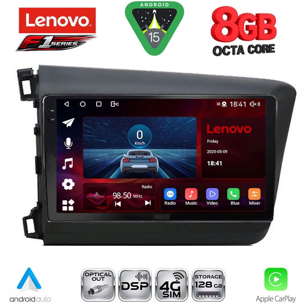 LENOVO SSR 101904D_CPA (9inc) MULTIMEDIA TABLET for HONDA CIVIC 4Doors mod. 2012-2016