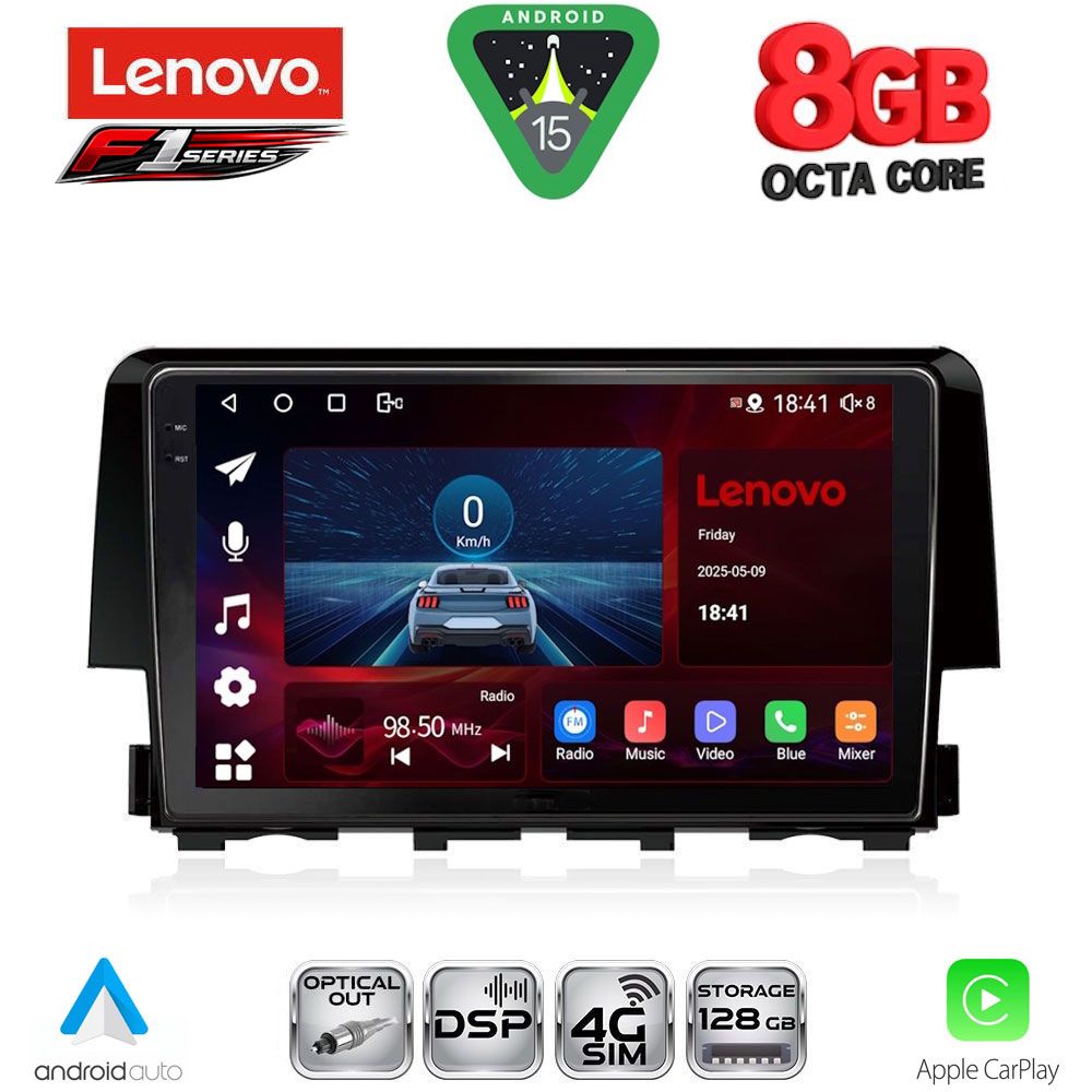LENOVO SSR 10191_CPA (9inc) MULTIMEDIA TABLET for HONDA CIVIC mod. 2016-2021