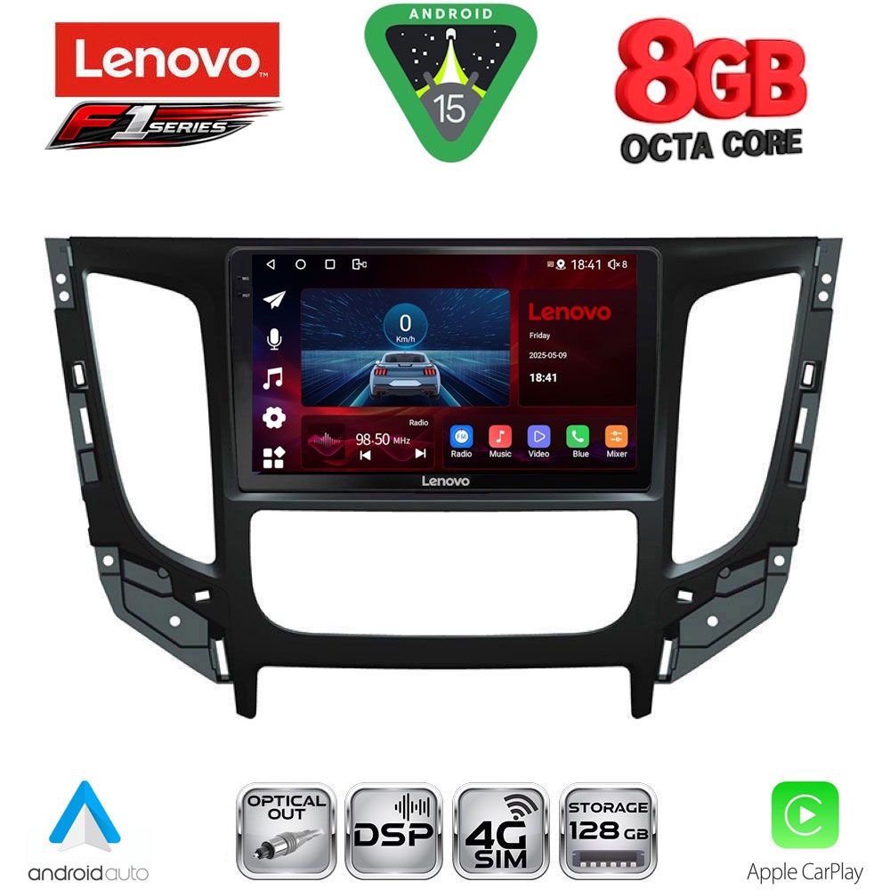 LENOVO SSR 10437_CPA CLIMA (9inc) MULTIMEDIA TABLET for MITSUBISHI L200 mod. 2015-2019 with CLIMA