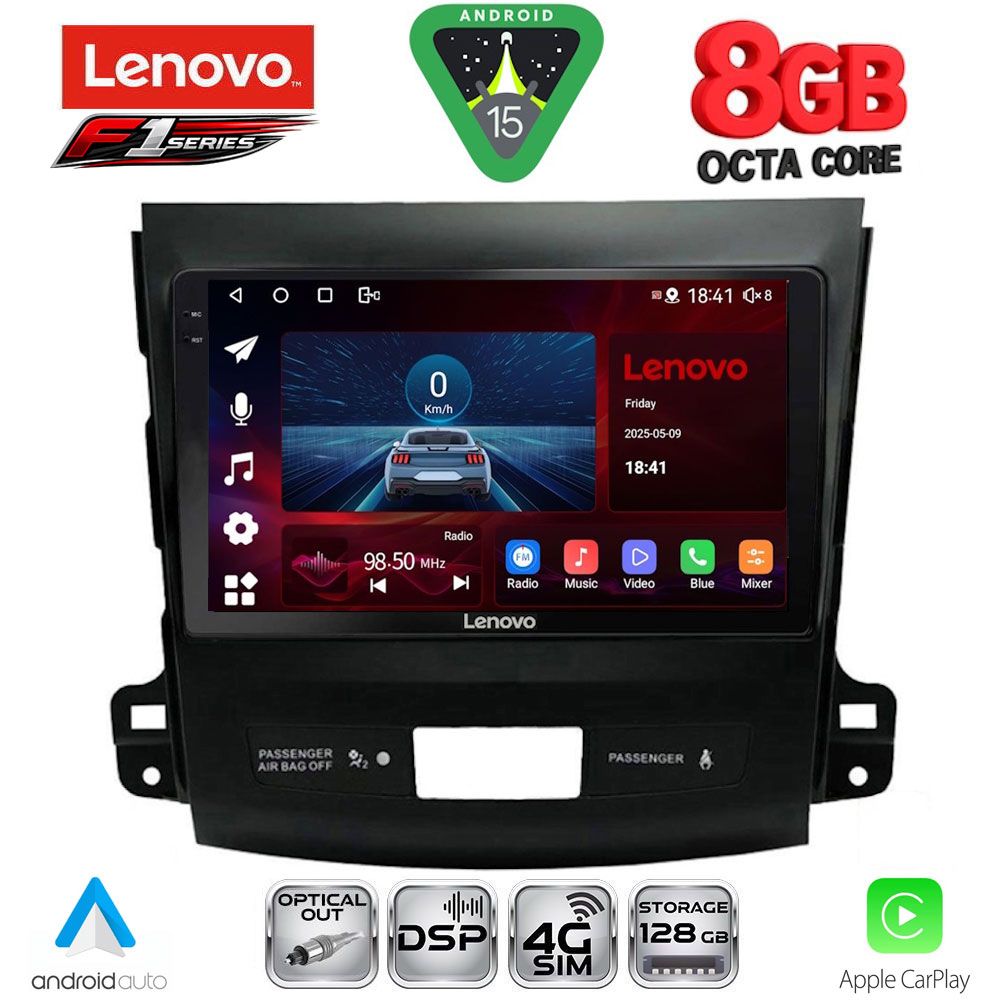 LENOVO SSR 10442_CPA (9inc) MULTIMEDIA TABLET for CITROEN C-CROSSER | MITSUBISHI OUTLANDER | PEUGEOT 4007  mod. 2006-2012