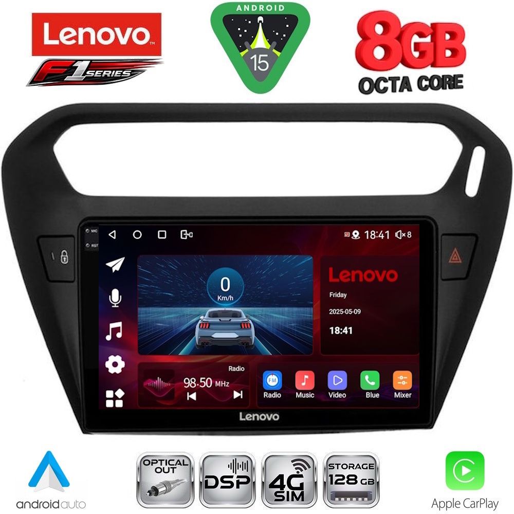 LENOVO SSR 10511BL_CPA (9inc) MULTIMEDIA TABLET for CITROEN ELYSEE – PEUGEOT 301 mod. 2013+ (BLACK)