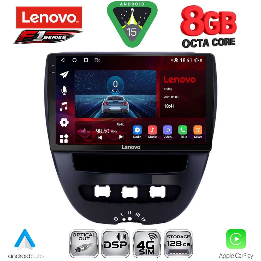 LENOVO SSR 10707_CPA (10inc) MULTIMEDIA TABLET for CITROEN C1-PEUGEOT 107-TOYOTA AYGO mod. 2005-2014
