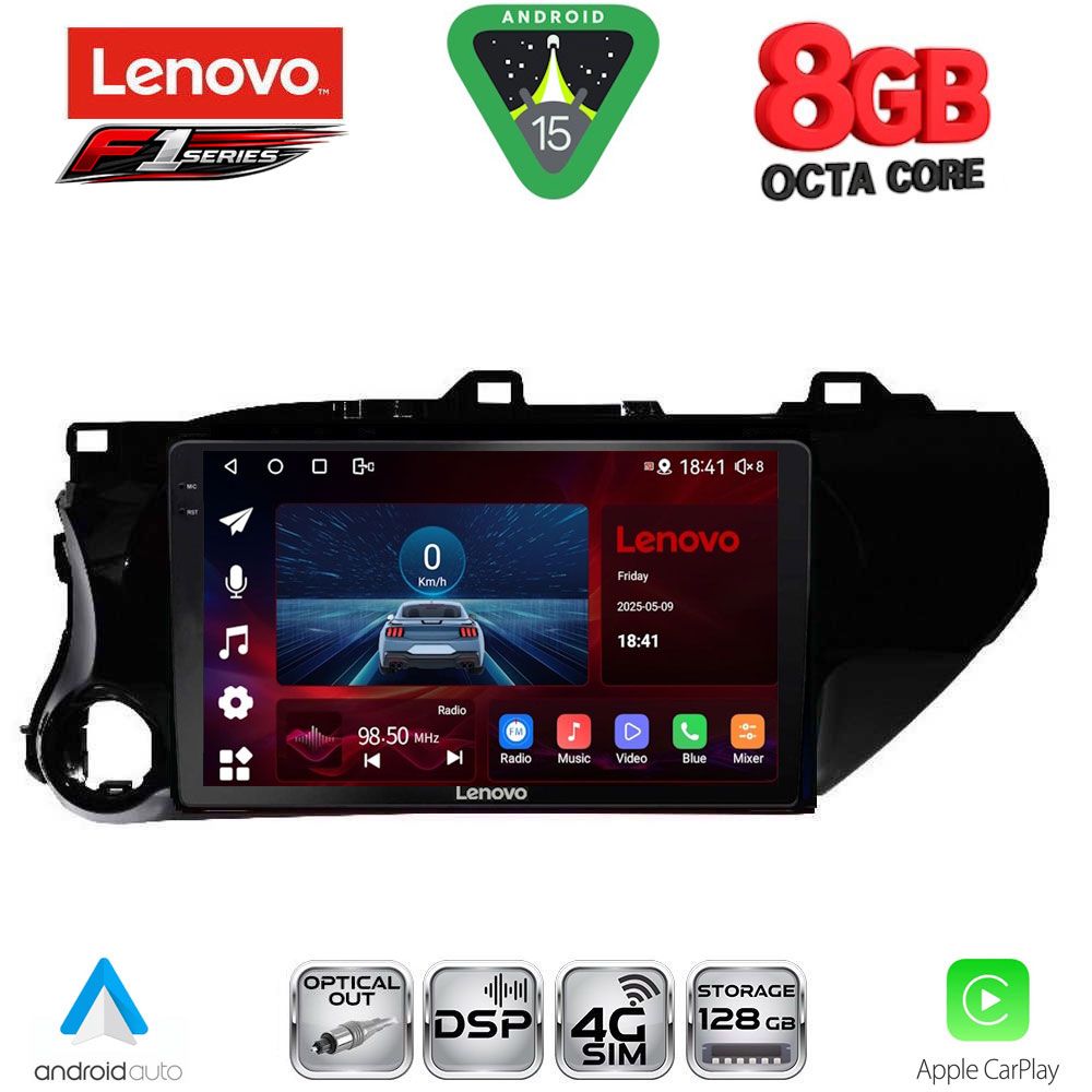 LENOVO SSR 10721_CPA (10inc) MULTIMEDIA TABLET for TOYOTA HILUX mod. 2017-2026