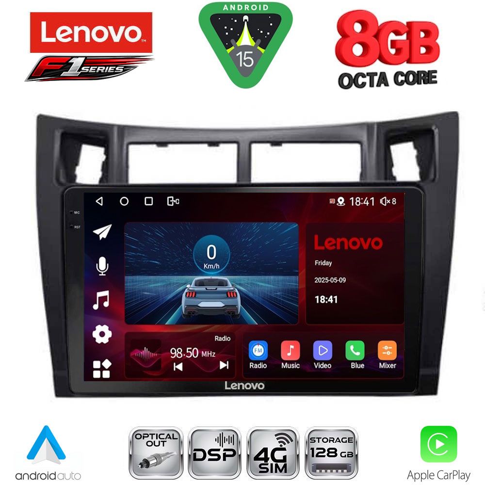 LENOVO SSR 10736BL_CPA (9inc) MULTIMEDIA TABLET for TOYOTA YARIS mod. 2006-2011 (BLACK)