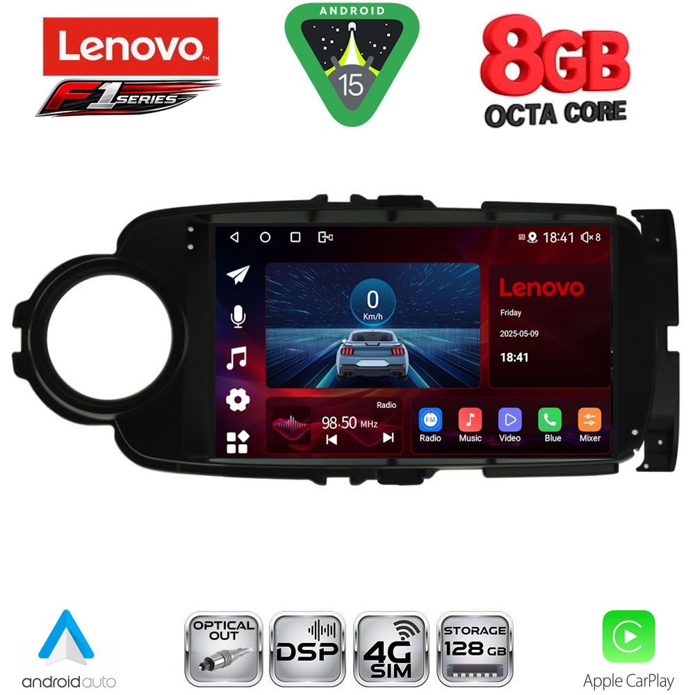 LENOVO SSR 10737BL_CPA (9inc) MULTIMEDIA TABLET for TOYOTA YARIS mod. 2011-2015 (BLACK)