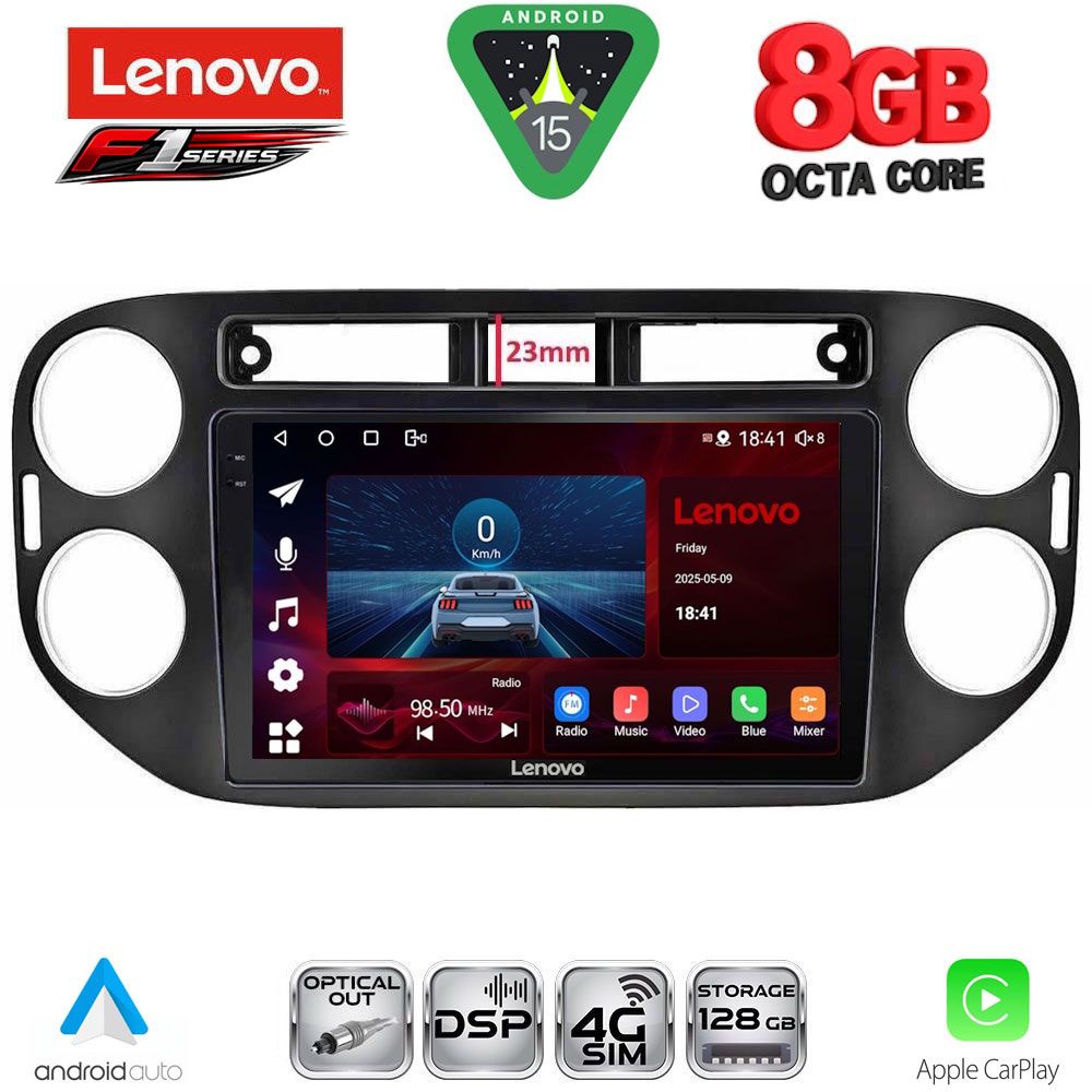 LENOVO SSR 10760BL_CPA (9inc) MULTIMEDIA TABLET for VW TIGUAN mod. 2011-2016 (BLACK)